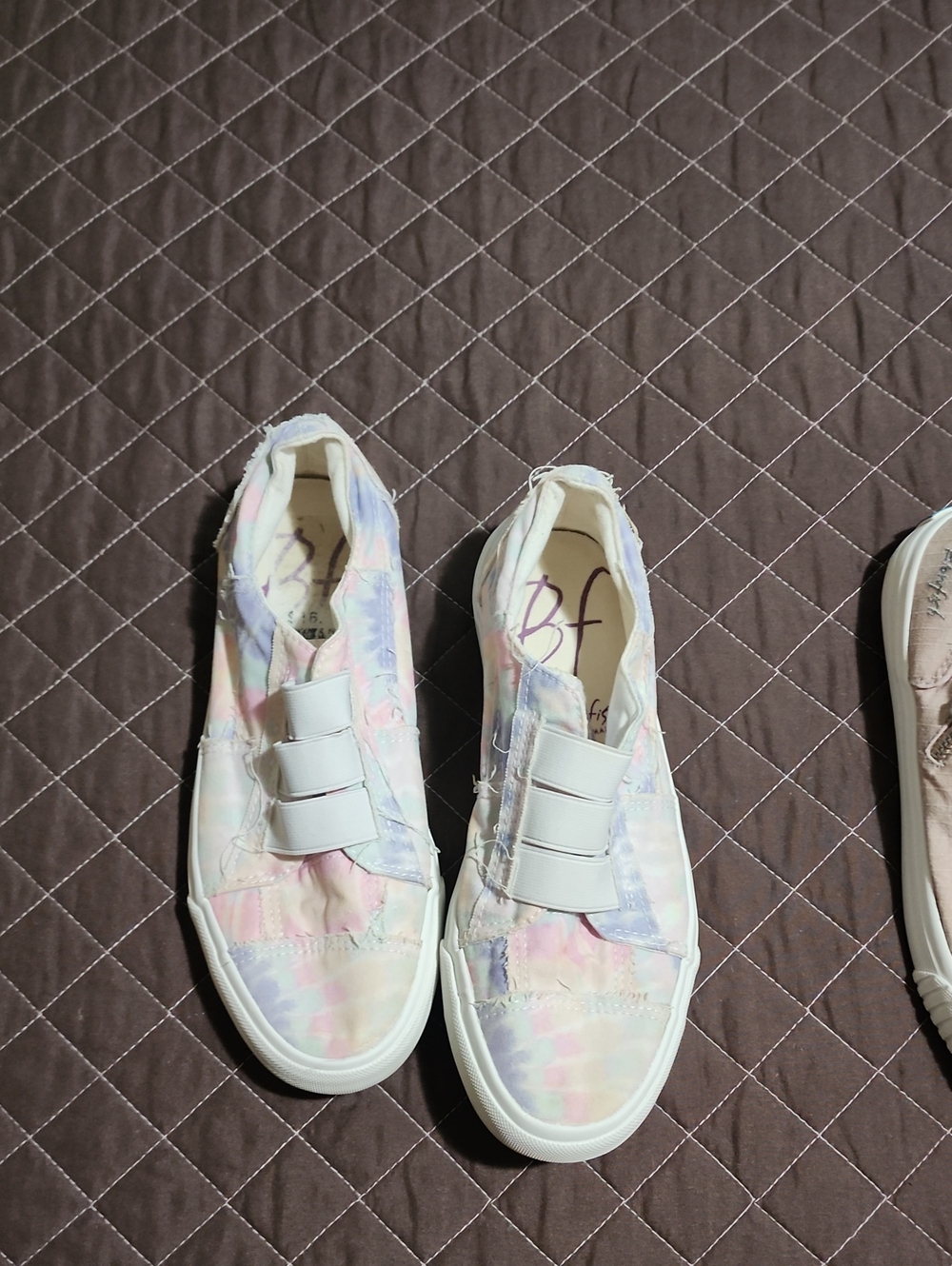 Blowfish Pastel Tie-Dye Slip-On Sneakers with White Straps